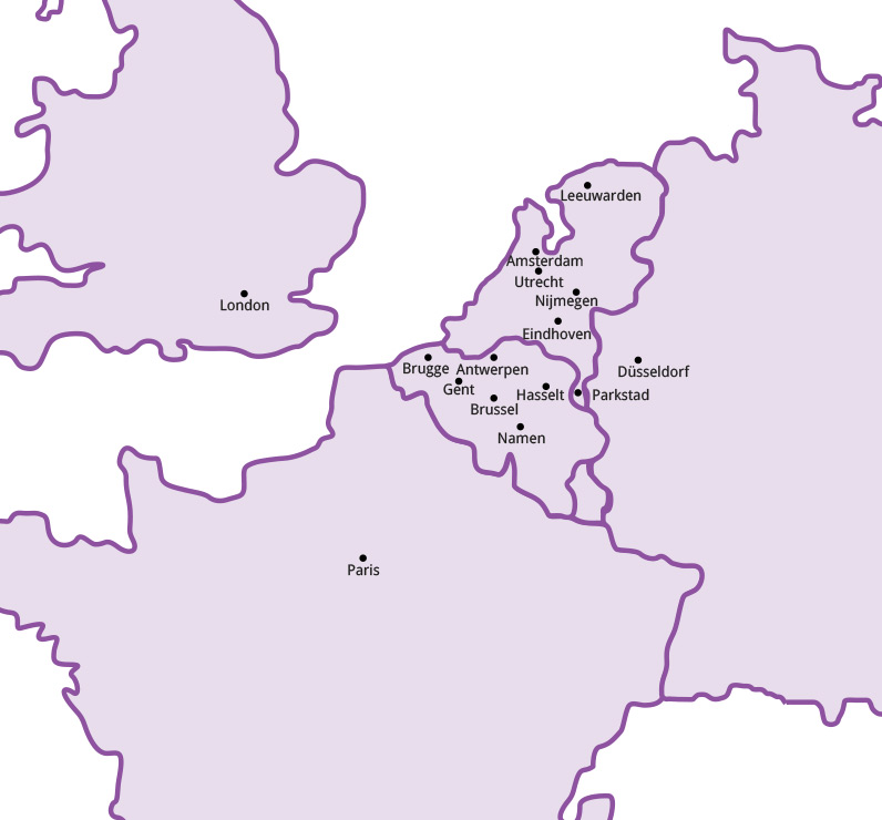 Kaart België Nederland lokale support