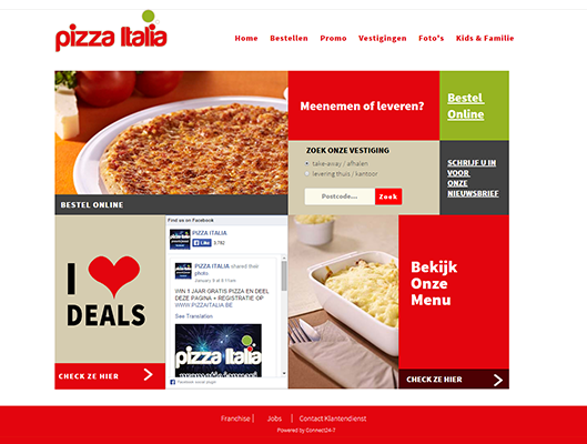 Example de site web pour pizzeria
