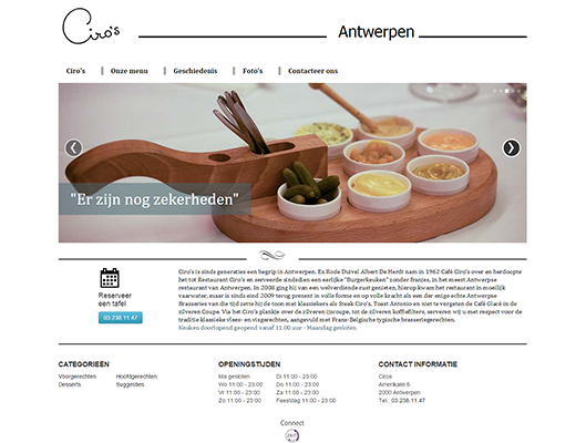 Example de site pour restaurant